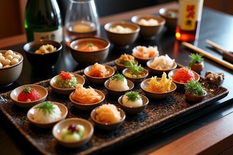伝統的な旅館での会席料理