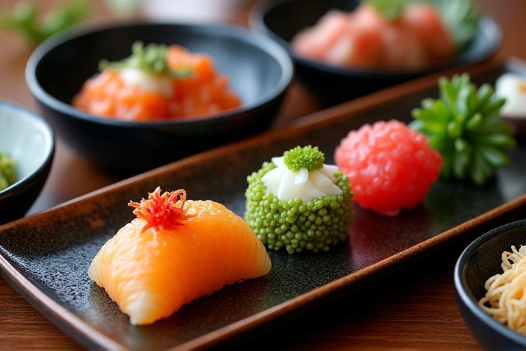 Beautifully presented traditional Japanese Kaiseki meal