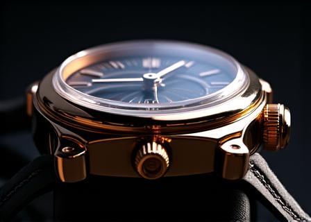 A close-up, detailed shot of a luxury watch on a dark background.